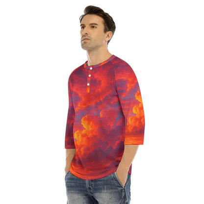 Men's Bracelet Sleeve T-shirt With Button Closure - view 3