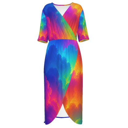 Women's Short Sleeve V-neck Dress
