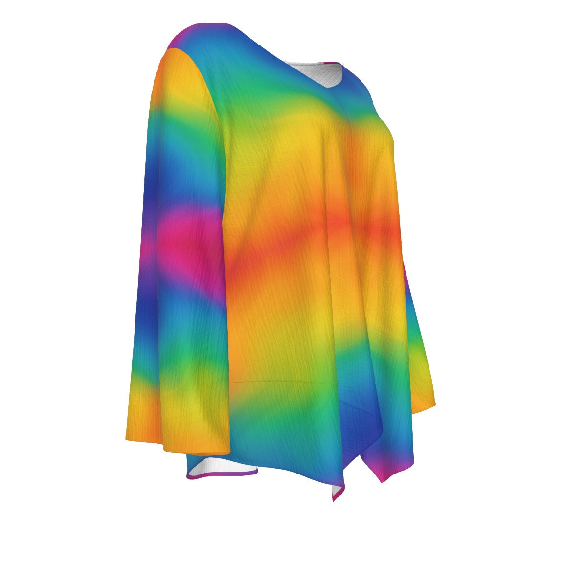 Women's V-neck T-shirt With Irregular Hem