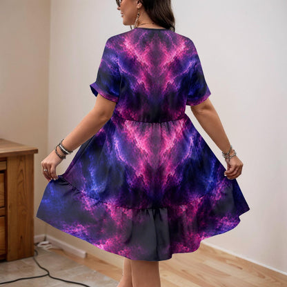 Women’s Floral V-Neck Short Sleeve Dress