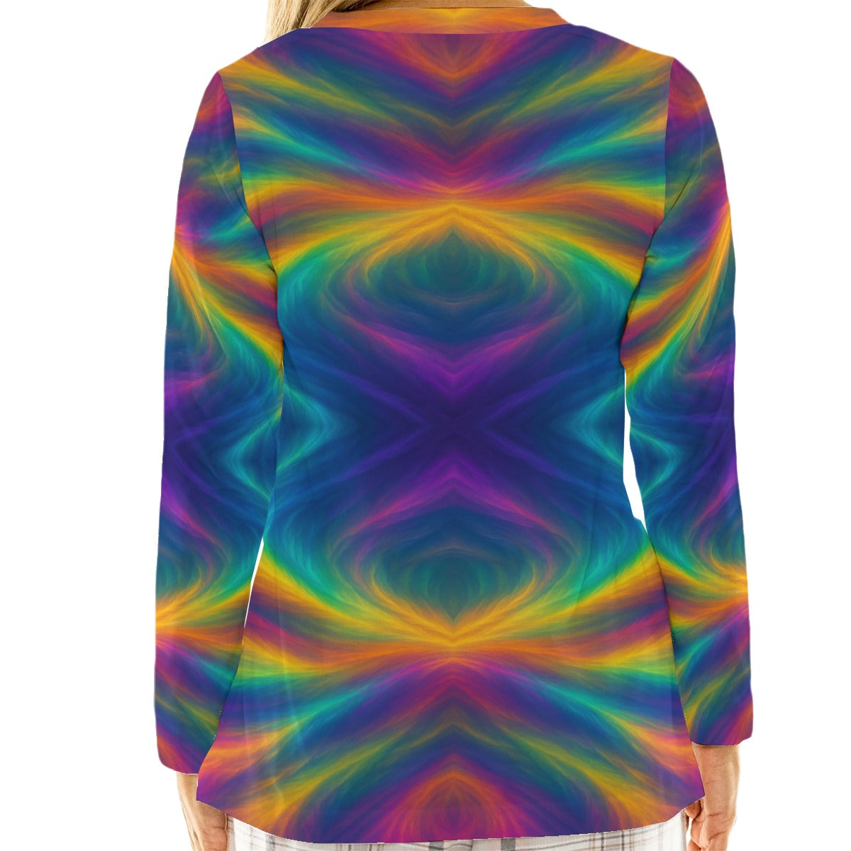 Women's Loose V-Neck T-Shirt With Long Sleeve