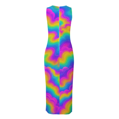 Women's Beach Perspective Chiffon Sleeveless Dress