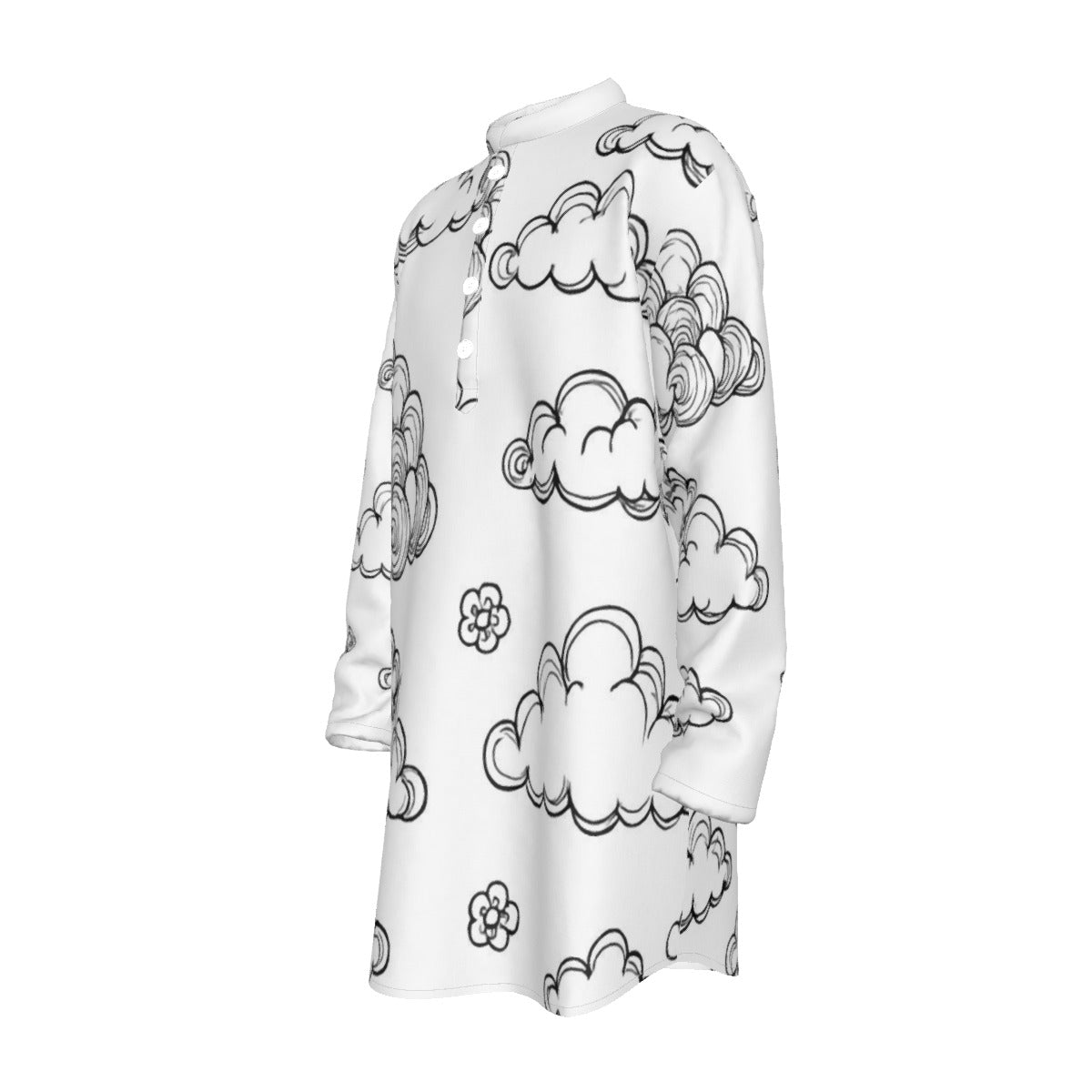 Men's Stand-up Collar Long Shirt