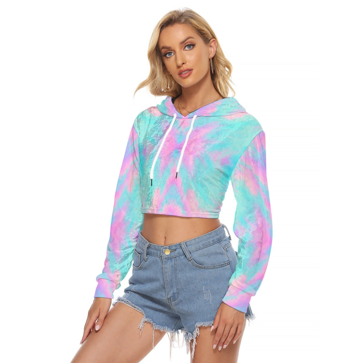 Women's Crop Top Hoodie|Velvet