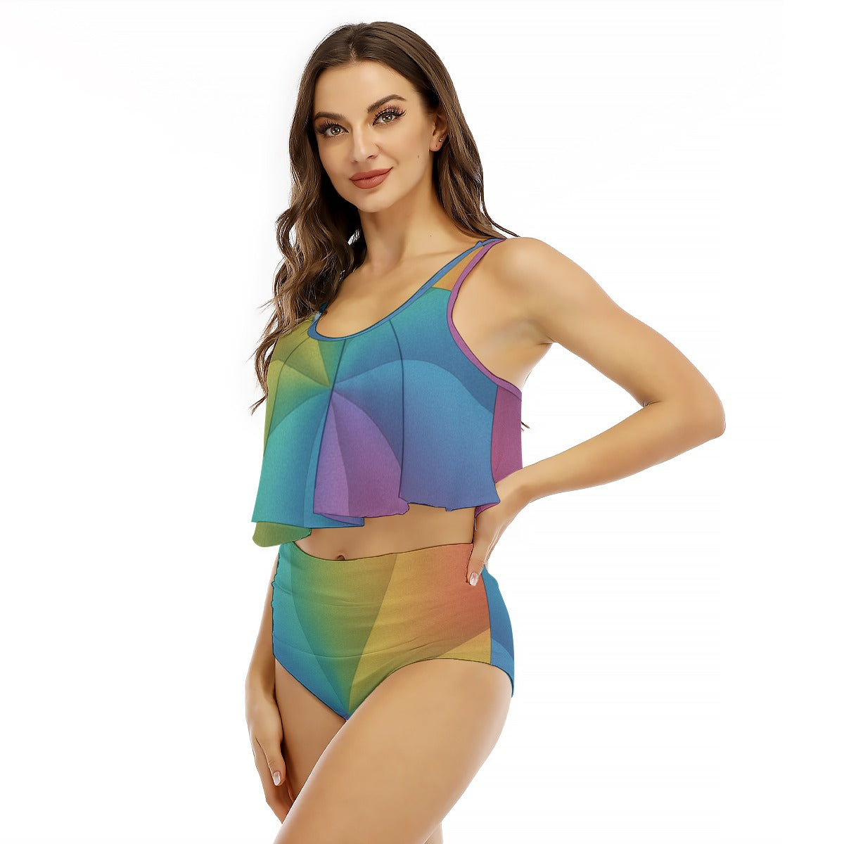 Women's Ruffled Vest Bikini Swimsuit