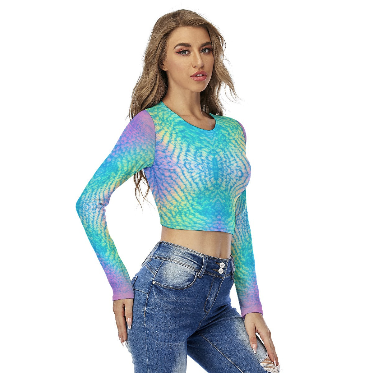 Women's Round Neck Crop Top T-Shirt
