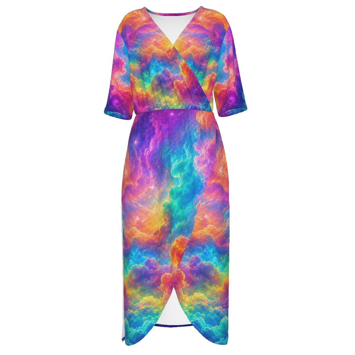 Women's Short Sleeve V-neck Dress