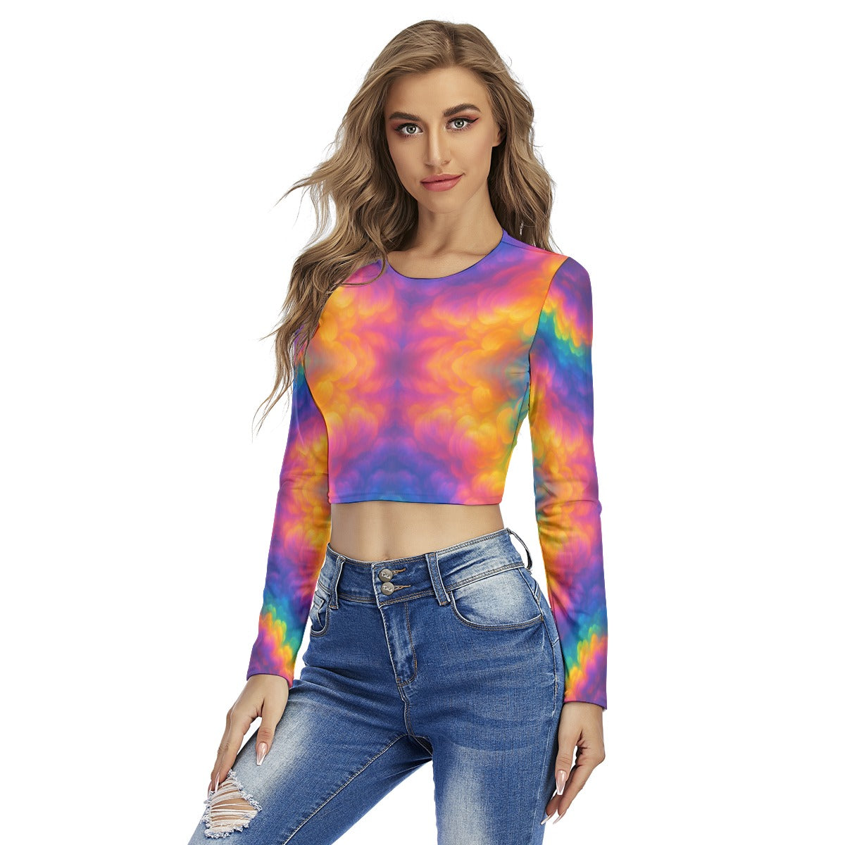 Women's Round Neck Crop Top T-Shirt
