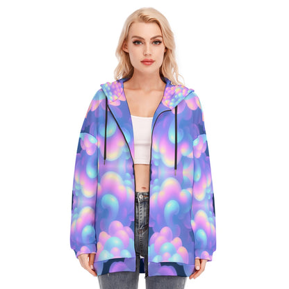 Women's Long Hoodie With Zipper Closure