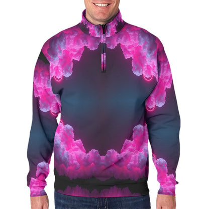 Men's Hidden Half-Zip Placket Hoodie