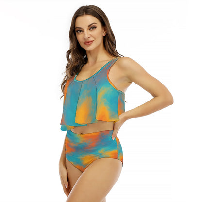 Women's Ruffled Vest Bikini Swimsuit