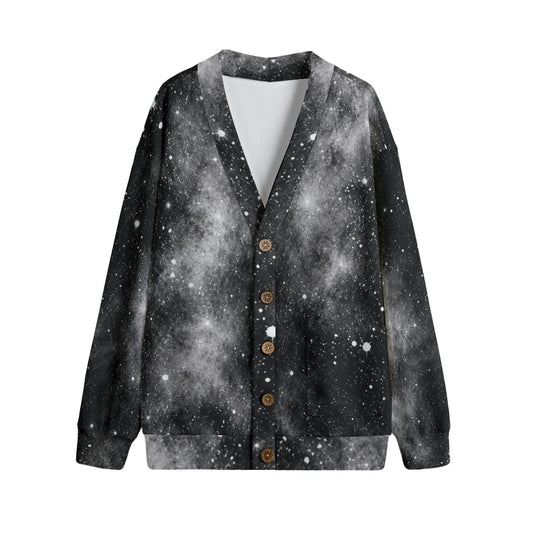 Unisex V-Neck Knitted-Fleece Button Cardigan - view 1