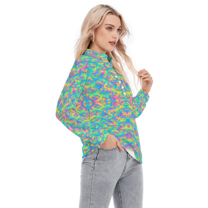 Women's Long Sleeve Blouse With Button Closure