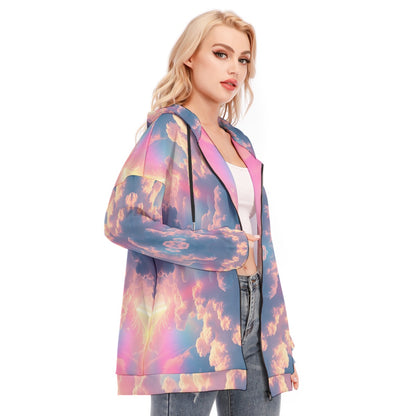 Women's Long Hoodie With Zipper Closure