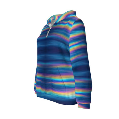 Women's Borg Fleece Hoodie With Half Zip