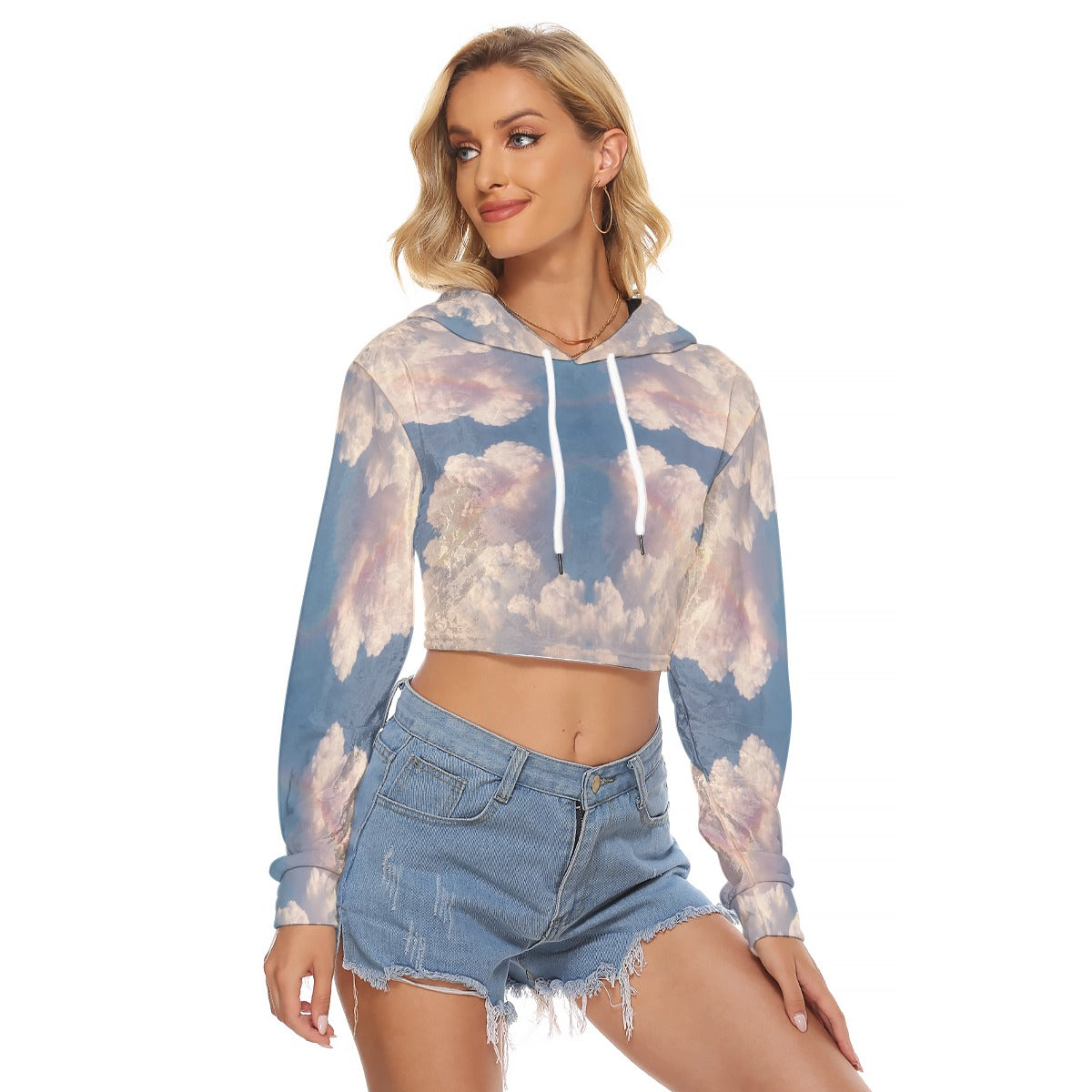 Women's Crop Top Hoodie|Velvet