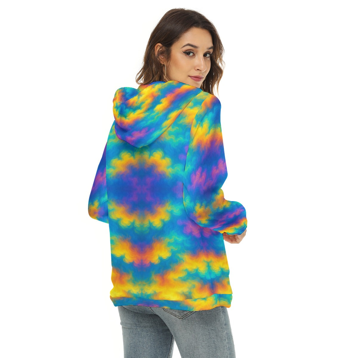 Women's Borg Fleece Hoodie With Half Zip