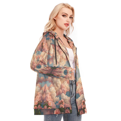 Women's Long Hoodie With Zipper Closure