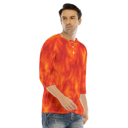 Men's Bracelet Sleeve T-shirt With Button Closure - view 2