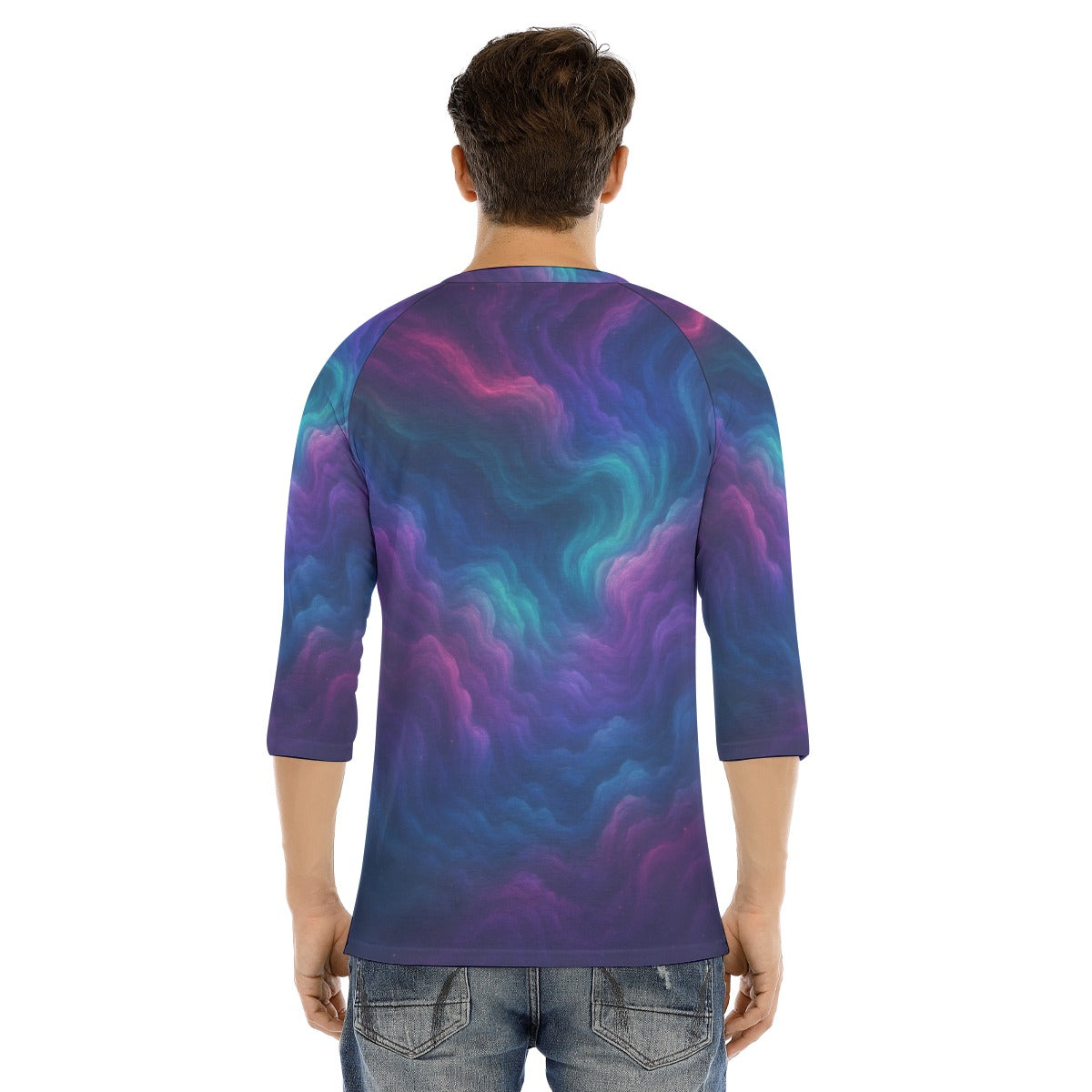 Men's Bracelet Sleeve T-shirt With Button Closure - view 4