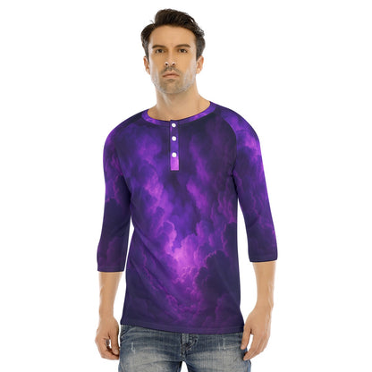 Men's Bracelet Sleeve T-shirt With Button Closure - view 1
