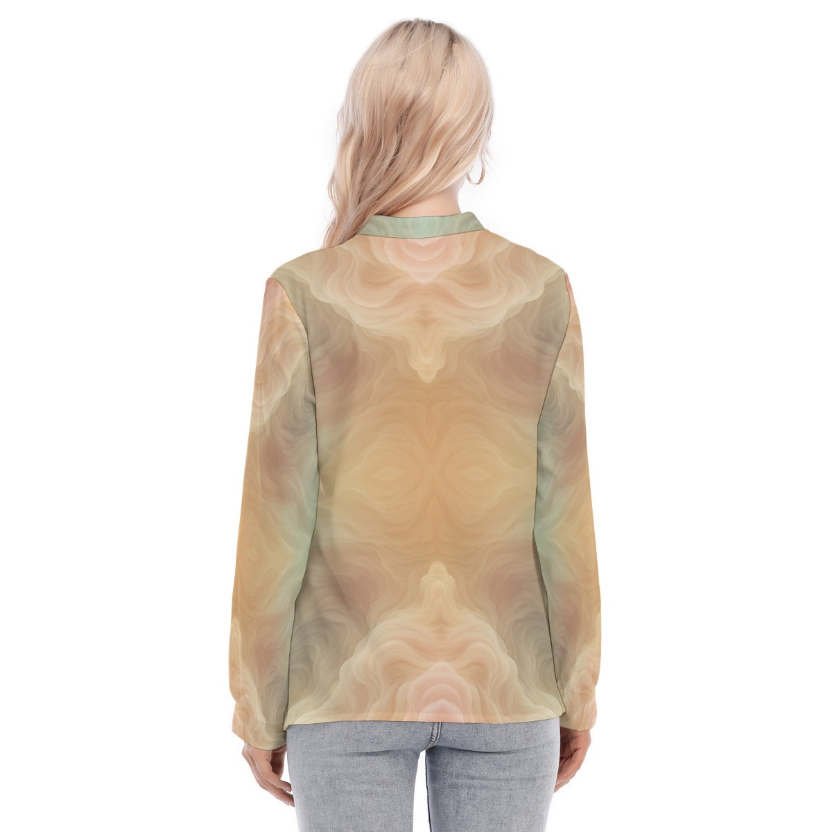 Women's Long Sleeve Blouse With Button Closure