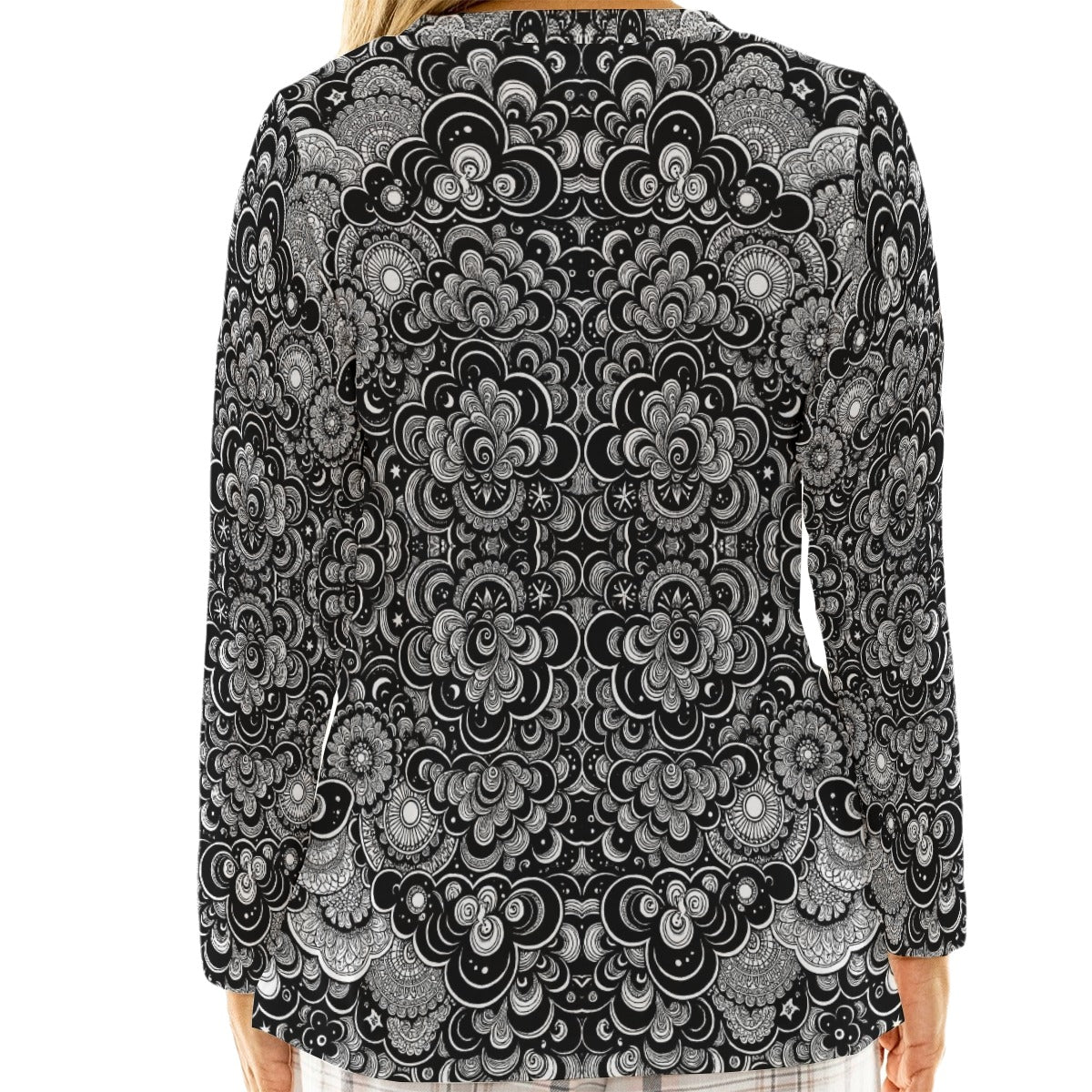 Women's Loose V-Neck T-Shirt With Long Sleeve