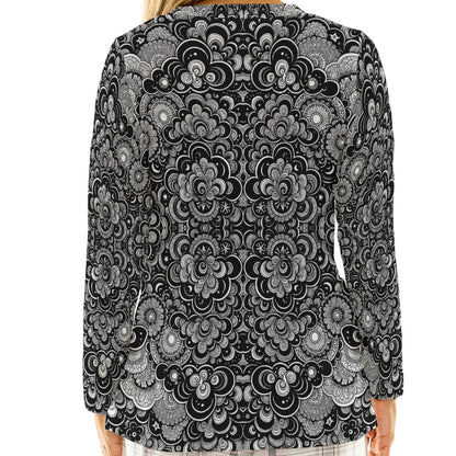 Women's Loose V-Neck T-Shirt With Long Sleeve