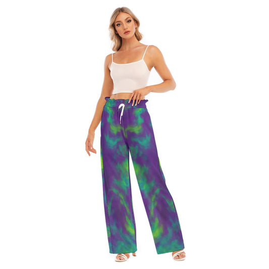 Women's Waist Fungus Edge Wide-leg Pants