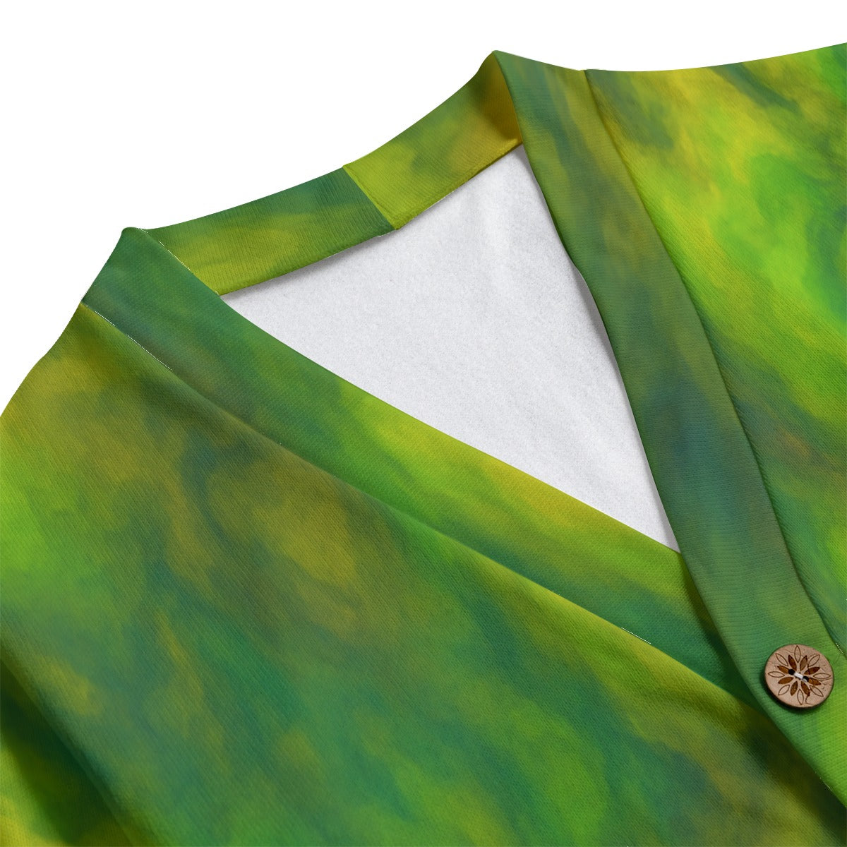 Unisex V-neck Knitted Fleece Cardigan With Button Closure