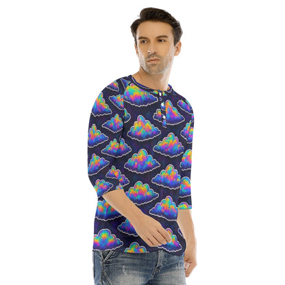 Men's Bracelet Sleeve T-shirt With Button Closure - view 2