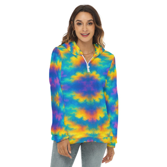 Women's Borg Fleece Hoodie With Half Zip