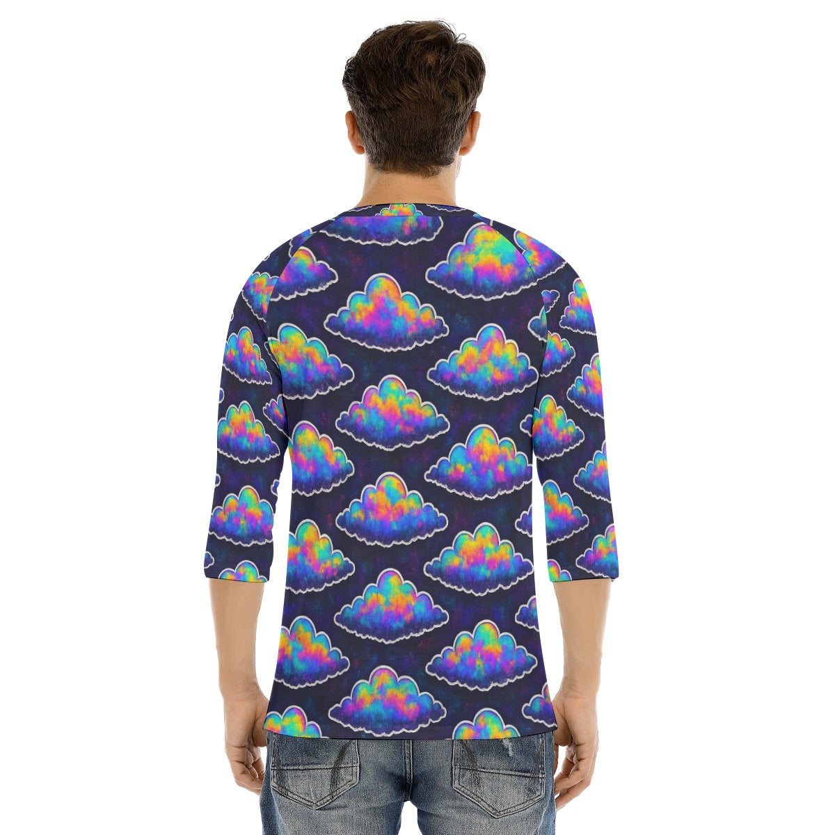 Men's Bracelet Sleeve T-shirt With Button Closure - view 4