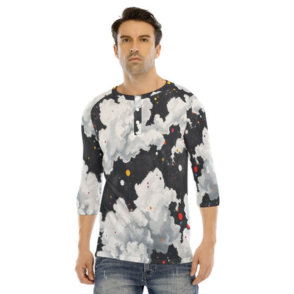 Men's Bracelet Sleeve T-shirt With Button Closure - view 1