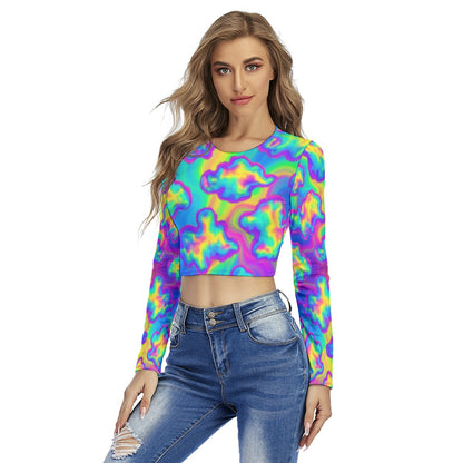 Women's Round Neck Crop Top T-Shirt