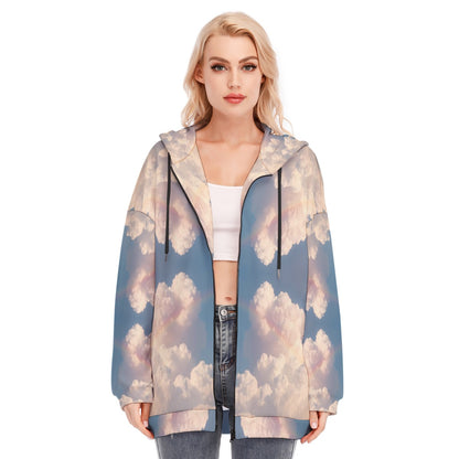 Women's Long Hoodie With Zipper Closure