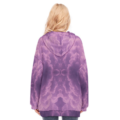 Women's Long Hoodie With Zipper Closure