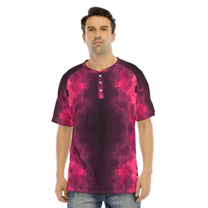 Men's Raglan Sleeve T-shirt With Button Closure