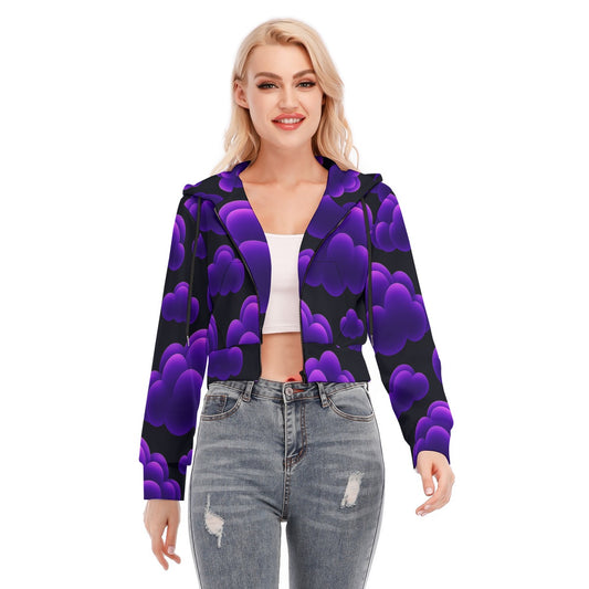 Women's Crop Top Hoodie With Zipper Closure