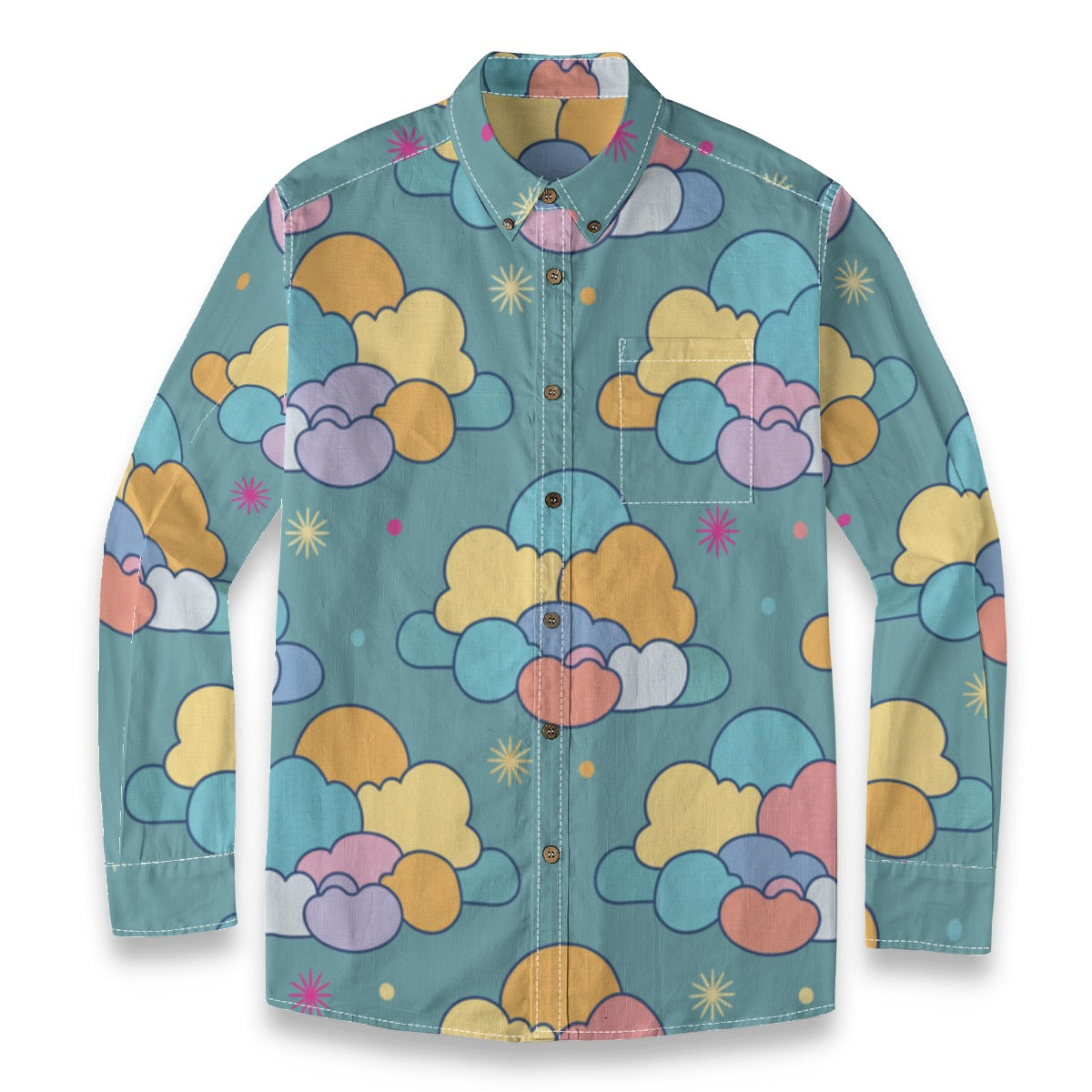 Men's Casual Lapel Long Sleeve Shirt|125GSM Cotton