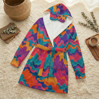 Unisex Flannel Hooded Robe With Eye Mask by O’Nimbus