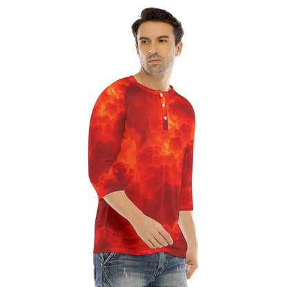 Men's Bracelet Sleeve T-shirt With Button Closure - view 2