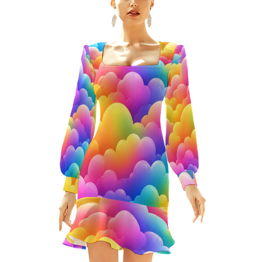 Women's Ruffle Hem Skinny Dress