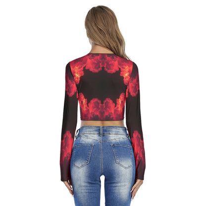 Women's Round Neck Crop Top T-Shirt