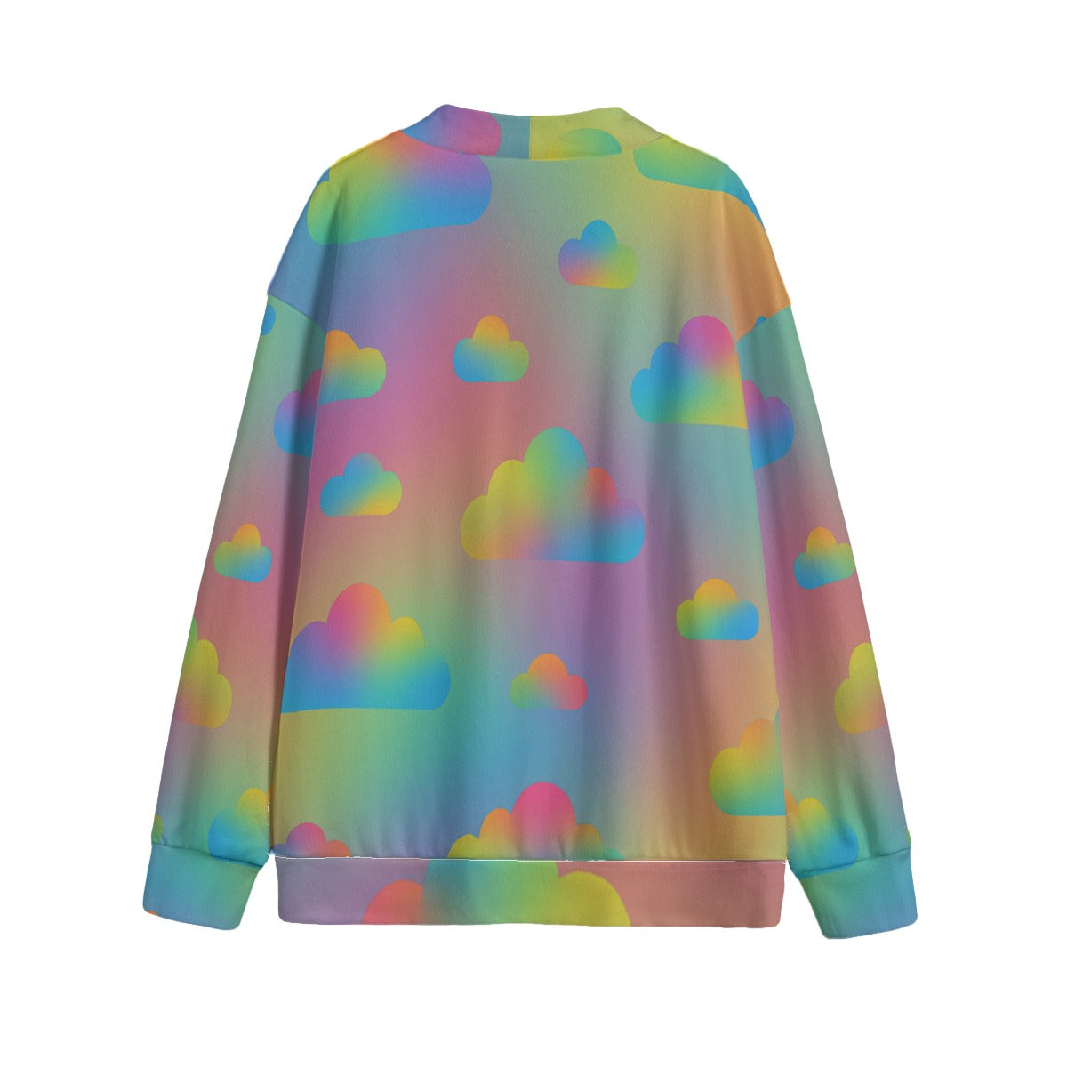 Unisex V-neck Knitted Fleece Cardigan With Button Closure