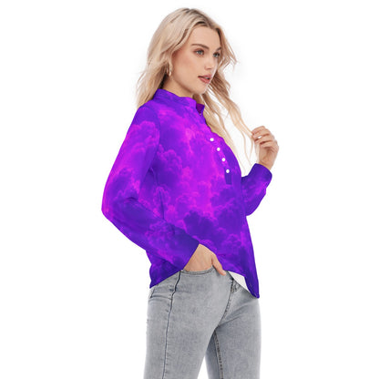 Women's Long Sleeve Blouse With Button Closure