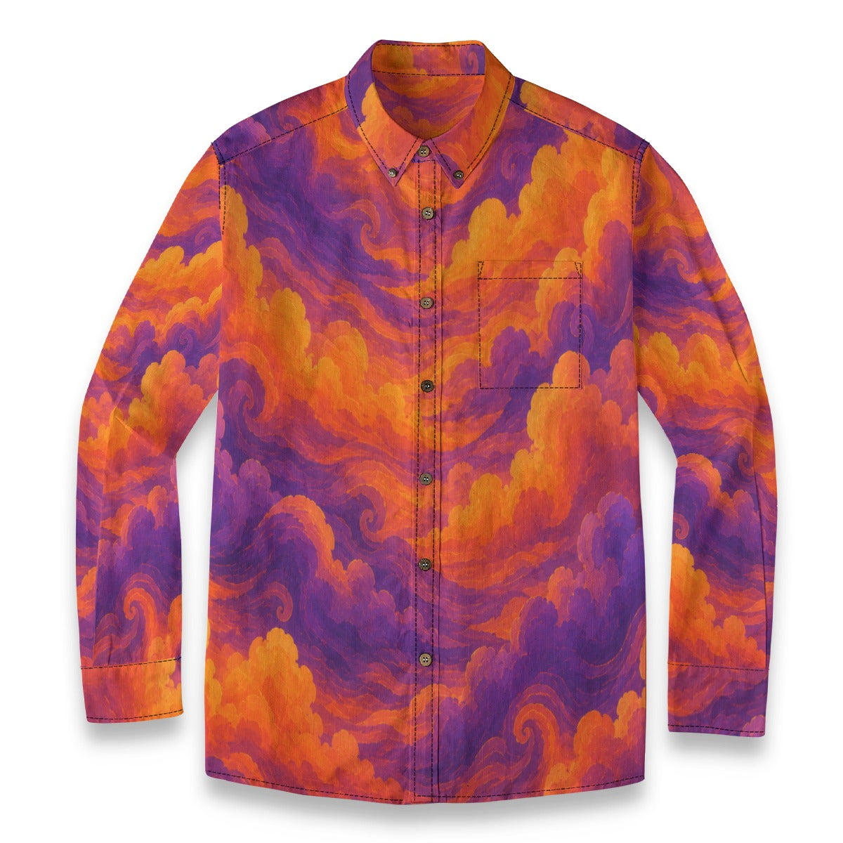 Men's Casual Lapel Long Sleeve Shirt|125GSM Cotton