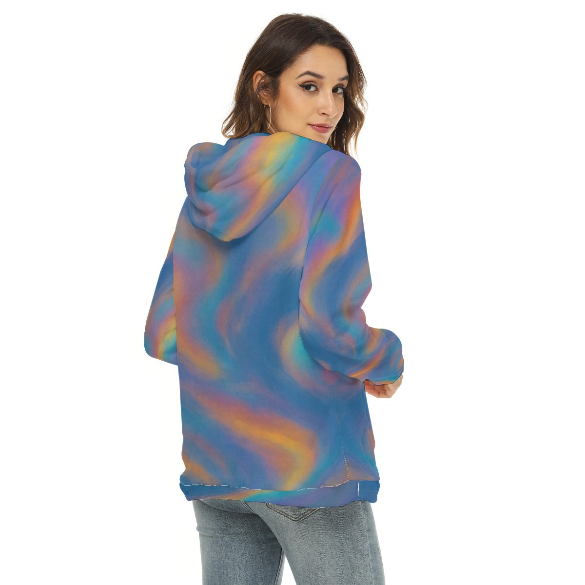Women's Borg Fleece Hoodie With Half Zip