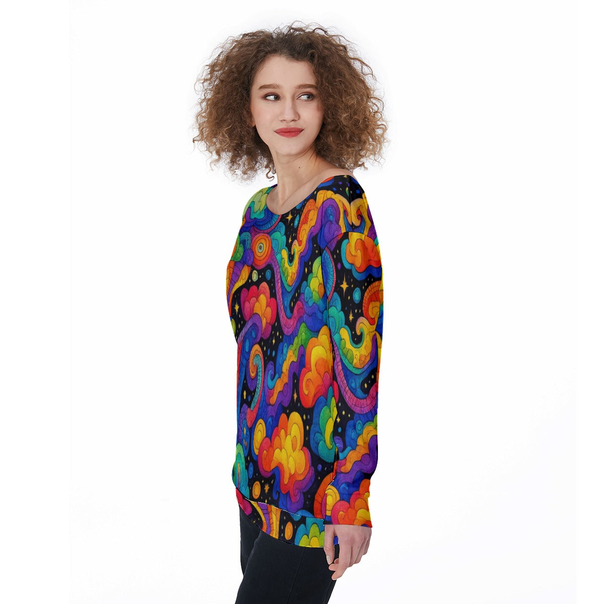 Women's Off-Shoulder Sweatshirt