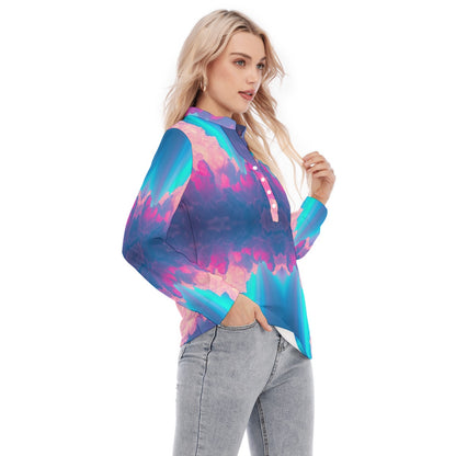 Women's Long Sleeve Blouse With Button Closure